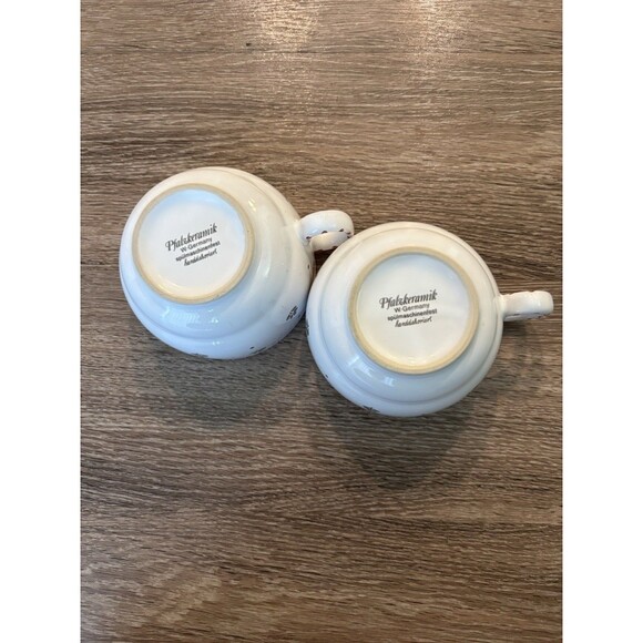 VTG Pfalzkeramik Inzell Streublumen 2 Mugs And Saucers Scattered Flowers German - Picture 10 of 11